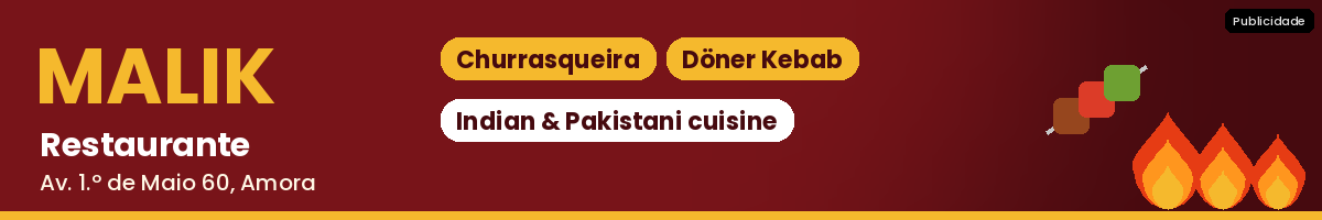 MALIK Restaurante advertisement: Churrasqueira, Döner Kebab, Indian & Pakistani cuisine, Av. 1.º de Maio 60, 2845-603 Amora